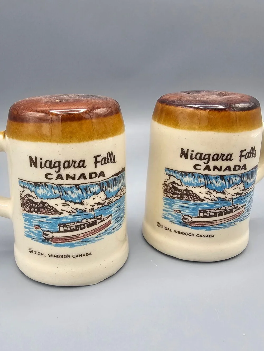 Vintage Niagara Falls Canada Ceramic Salt and Pepper Shakers Set
